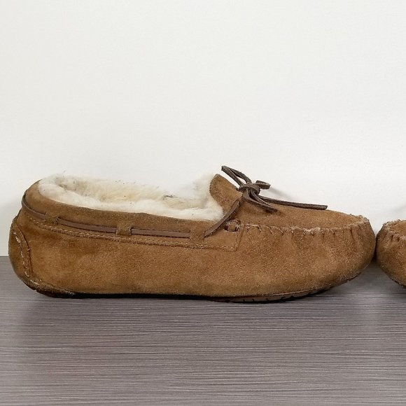 UGG Kids Dakota Shearling Slipper, Chestnut Suede, Youth Size 4 US / 34 - Picture 6 of 12